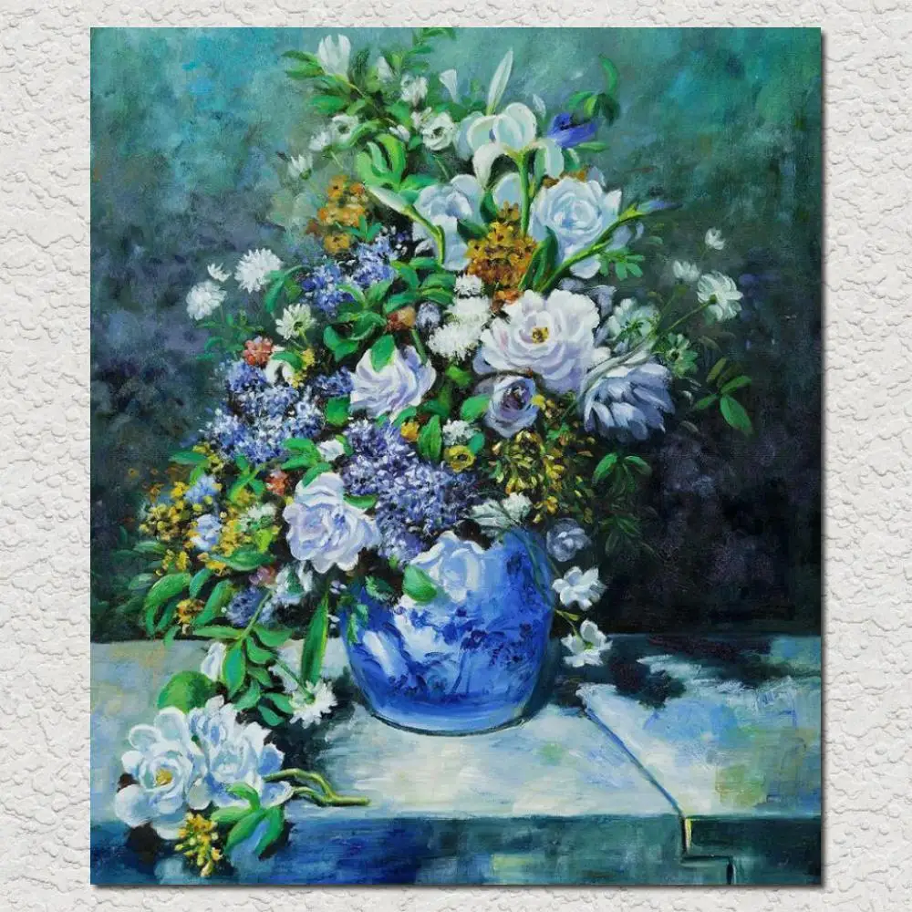 

High Quality Grande Vase Di Fiori Pierre Auguste Renoir Oil Painting Canvas Hand Painted Flower Art Reproduction