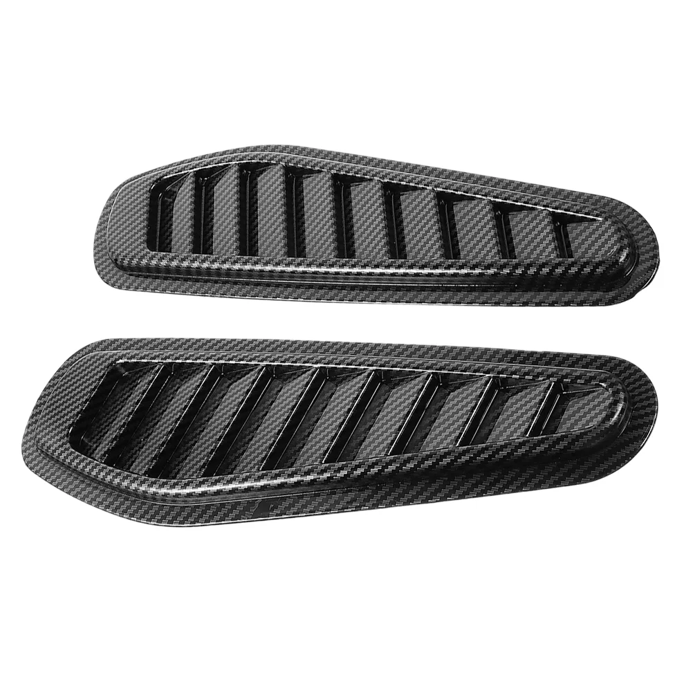 2 Pcs False Air Vents on The Machine Cover Car Hood Engine Front Bumper Abs Universal