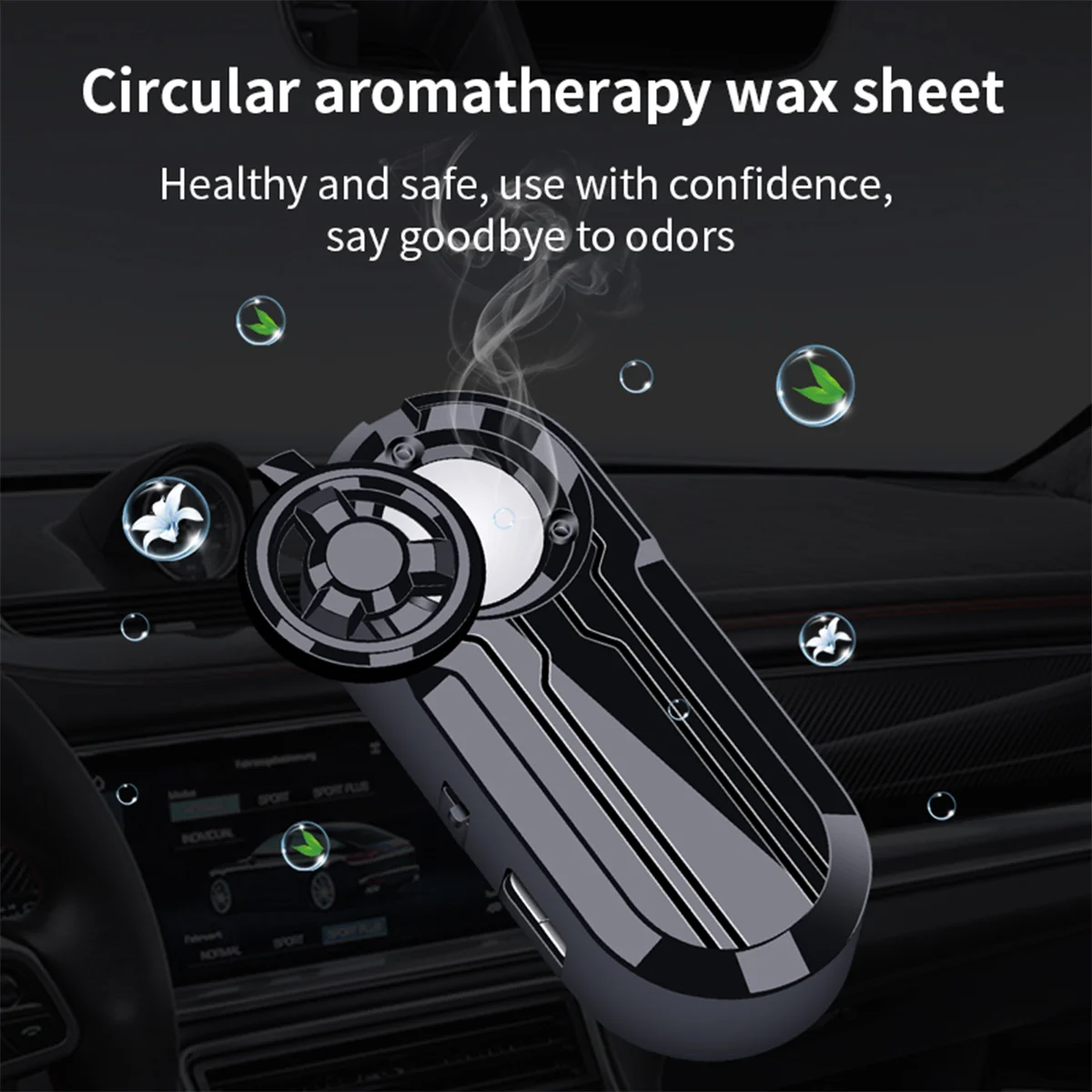 Car LED Flashing Fake Security Light with Cologne Fragrance Diffuser Solar Powered Simulated Dummy Alarm Anti-Theft Caution Lamp