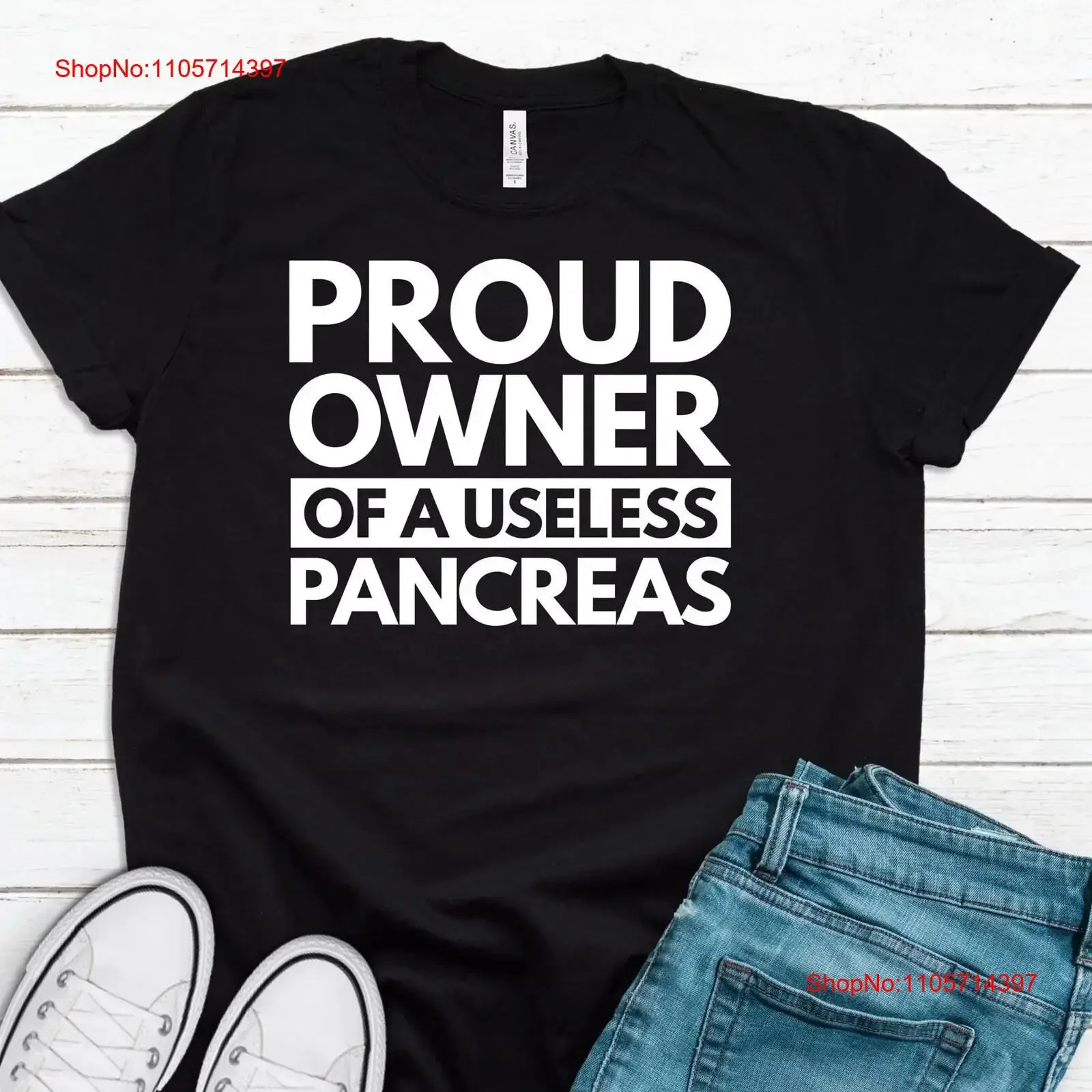 Proud Owner Of A Useless Pancreas T Shirt Diabetes Diabetic Type One Awareness Insulin T1106 vintage Washed graphic Soft