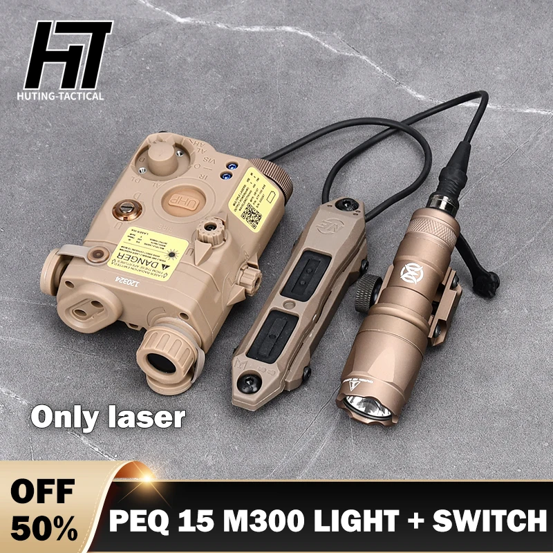 

Wadsn Airsoft PEQ15 Tactical Red Green Blue Laser IR Fill Light Strobe M300A Flashlight Hunting Weapon Scout Light Aiming 20mm