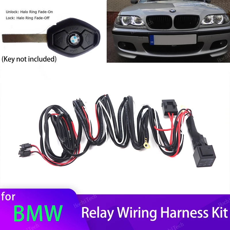 

For BMW E46 E36 E38 E39 E90 E91 E60 E61 Relay Wiring Harness Kit Angel Eyes Rings LED or CCFL W/ Fade-on Fade-off Features