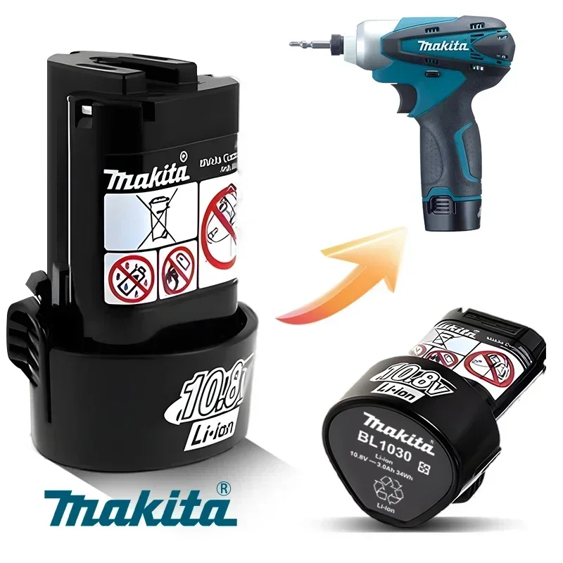 Makita 10.8V Battery 3.0Ah 2.0Ah, Rechargeable Replacement Tool Battery, 10.8V BL1013 BL1020 BL1030 TD090D, DF030D Original Maki