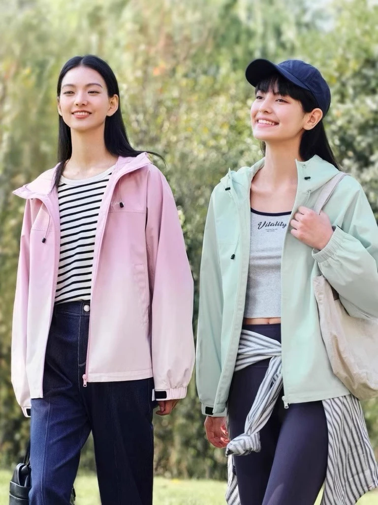 

Женская уличная водонепроницаемая куртка, ветровка, осеннее свободное спортивное водонепроницаемое и ветровка, женская одежда