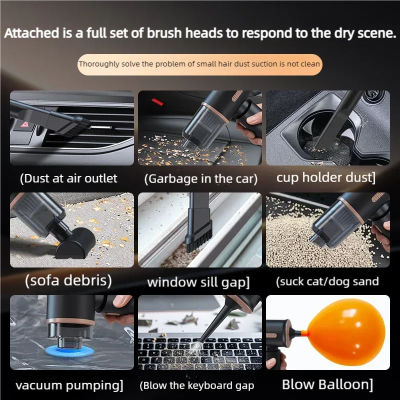 Xiaomi Youpin Car Vacuum Cleaner Strong Suction Cleaning Mini Machine Wireless Portable Handheld Blower Machine Home Appliances