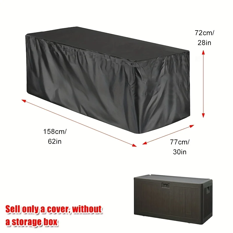 Capa de caixa de terraço ao ar livre, capa de caixa de deck à prova de intempéries capa protetora de móveis capa de proteção
