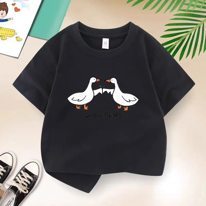 New Summer Casual Children's Goose Brother Korean T-shirt Boys T Shirt Boys Clothes Print Cotton T Shirts Kids Clothes