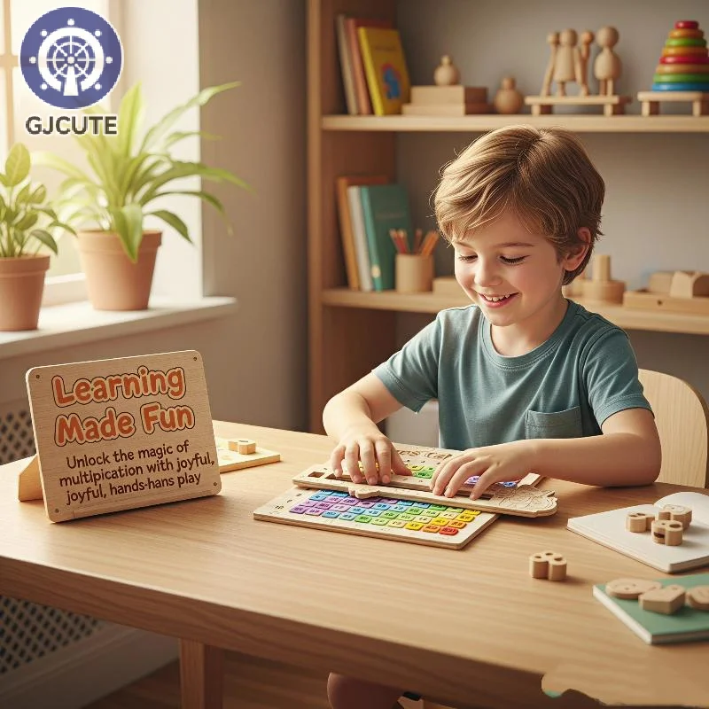 Montessori Educational Wooden Math Toys Multiplication Table Wooden Board Set Wood Learning Boards For Math Class Back-To-School