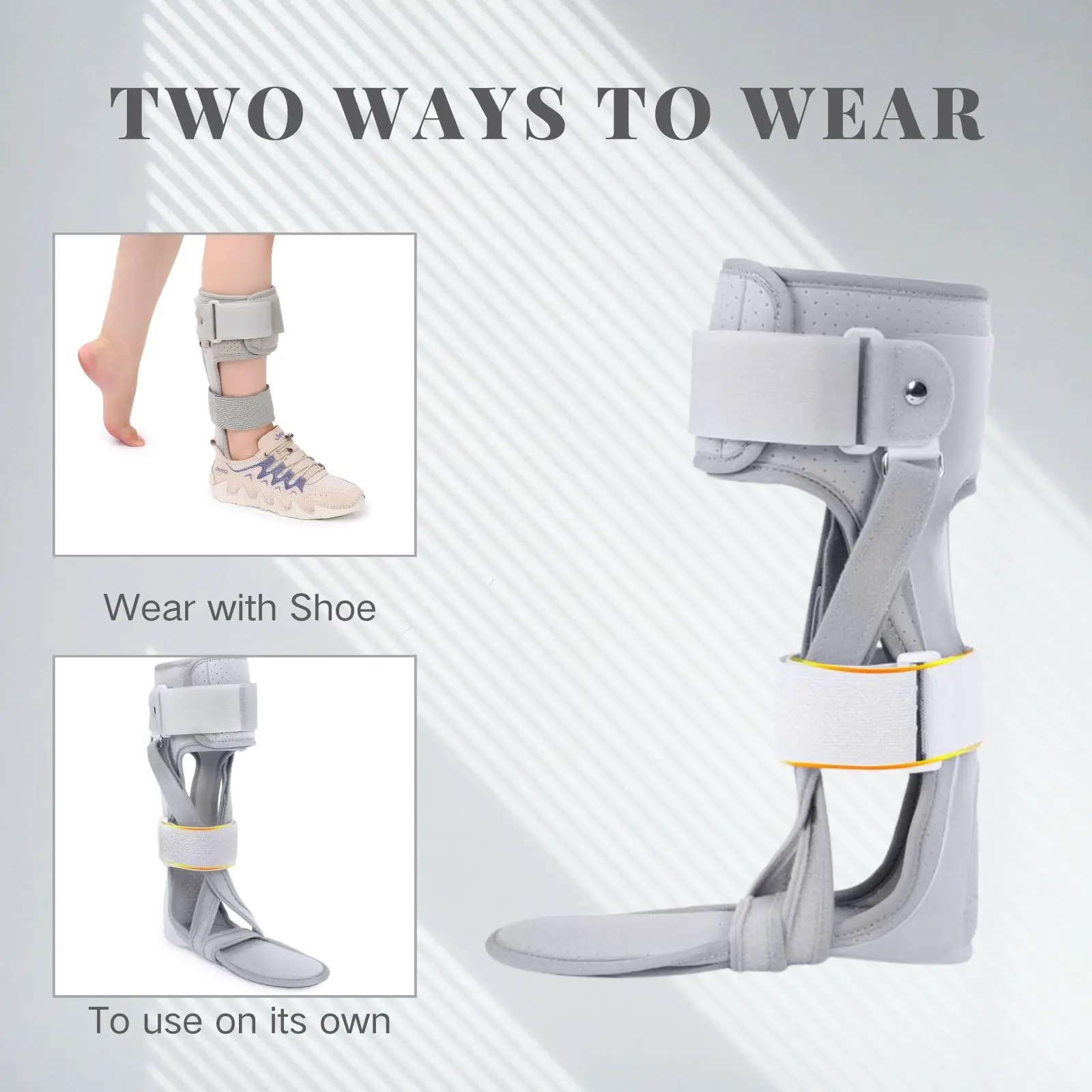 Medical AFO Foot Drop Brace Ankle Foot Orthosis, Drop Foot Support for Walking with Shoe for Men and Women Stroke, Hemiplegia