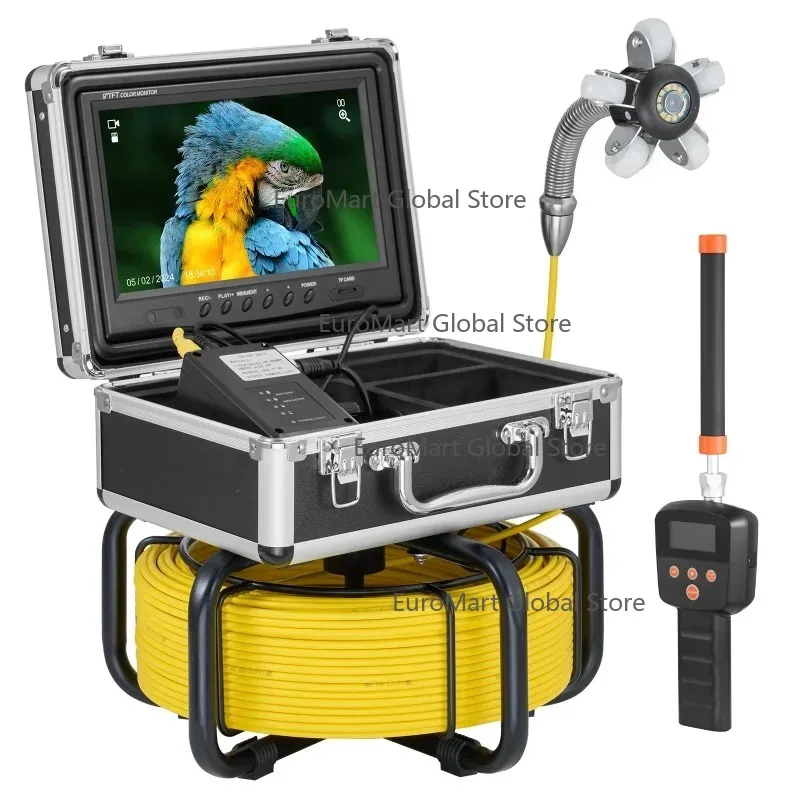 

Sewer w/512Hz Locator 165 ft/50 m w/ 9" 1080P HD 36X Zoom w/ Light-12 LED 32GB SD Card Duct Pipe