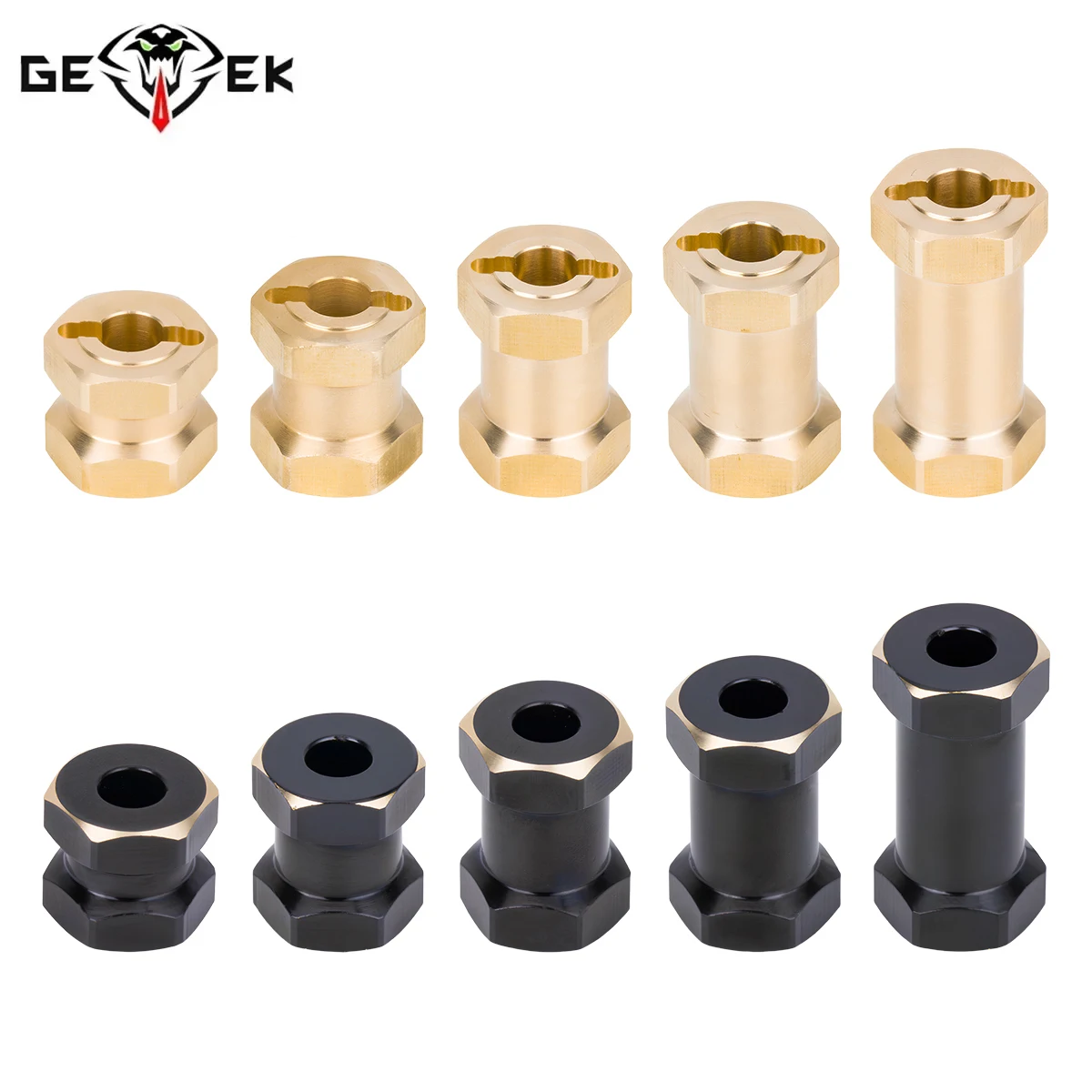 

4Pcs Brass 12MM Wheel Hex Extended Adapter Combiner 12/15/17/20/25MM for 1/10 RC Crawler Car Axial SCX10 D90 Upgrade Parts