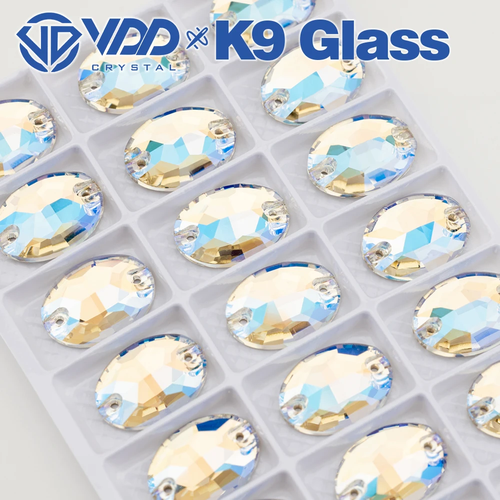 VDD S256 Moonlight Oval AAAAA Top-Qualität K9 Glas aufnähbare Strasssteine, flache Kristallsteine zum Aufnähen für Kleidungsdekorationen – Detail 6