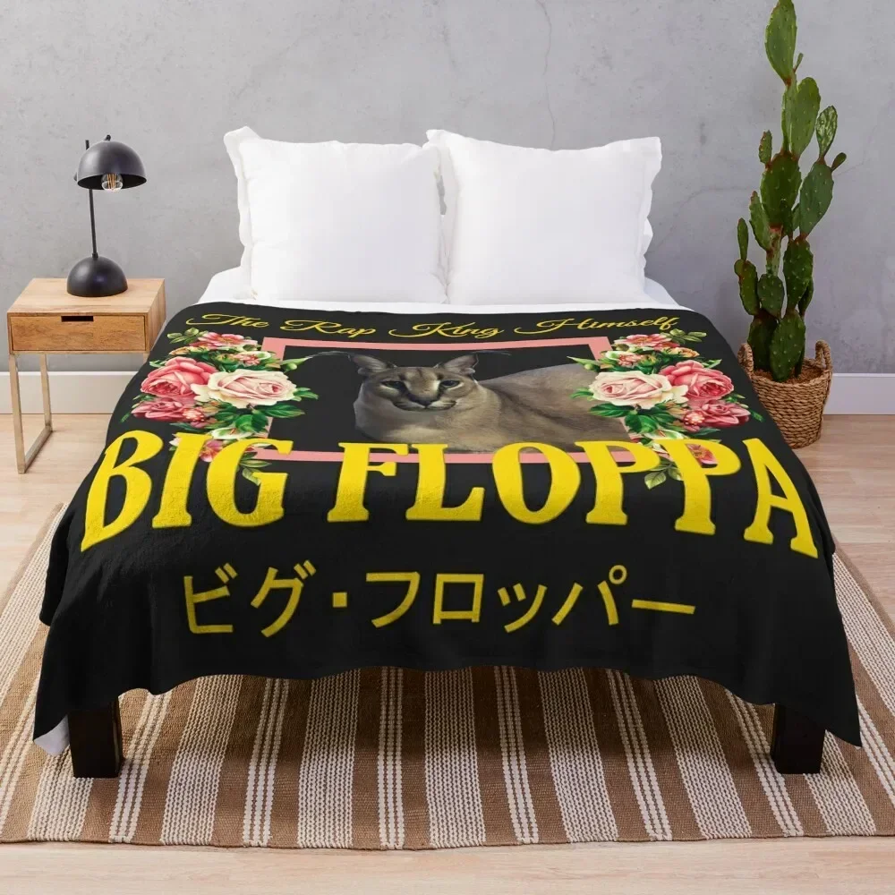 Big Floppa Floral Aesthetic Throw Blanket Thins Heavy Blankets