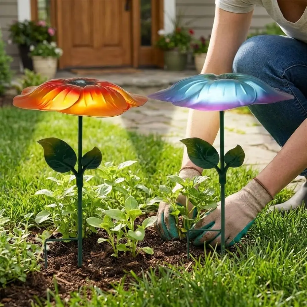 

Flower Shape Plant Shade Umbrella Iron Art UV Protection Garden Shade Cover Rust-proof Weather-resistant Plant Sunblock Cover