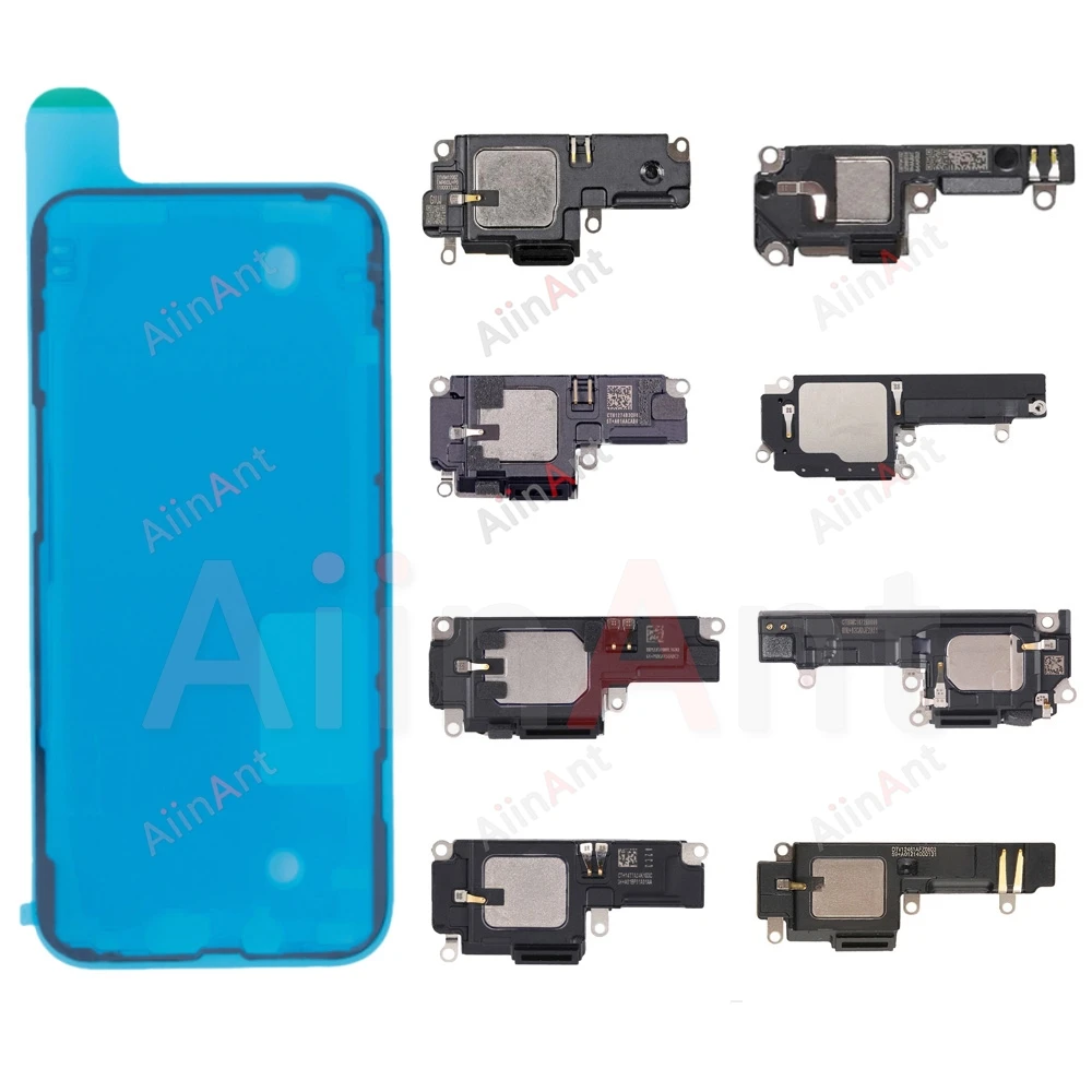 Waterproof Sticker + Flex For iPhone 15 14 13 12 Pro Max Plus Bottom LoudSpeaker Phone Sound Ringer Loud Speaker Flex Cable