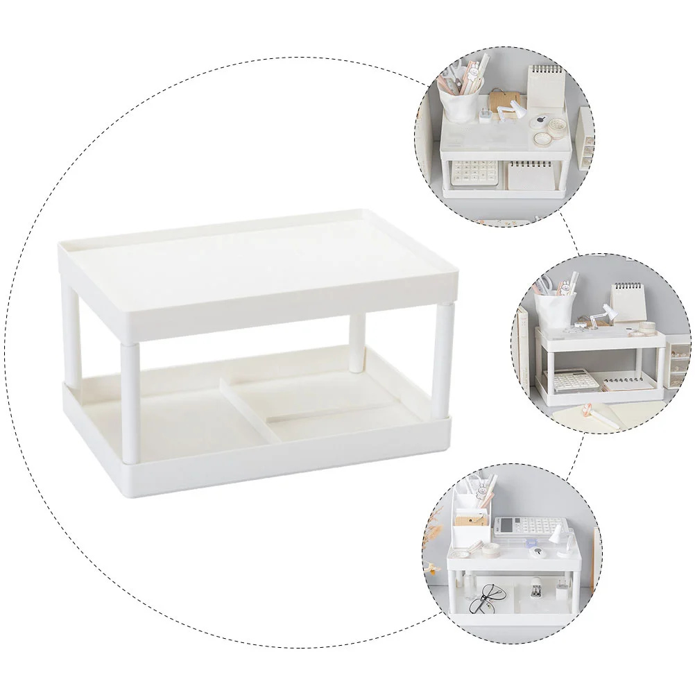 1Pcs Simple Design Storage Stand Compact Tabletop Rack for Dormitory Home Office Stationery Holder White Shelf