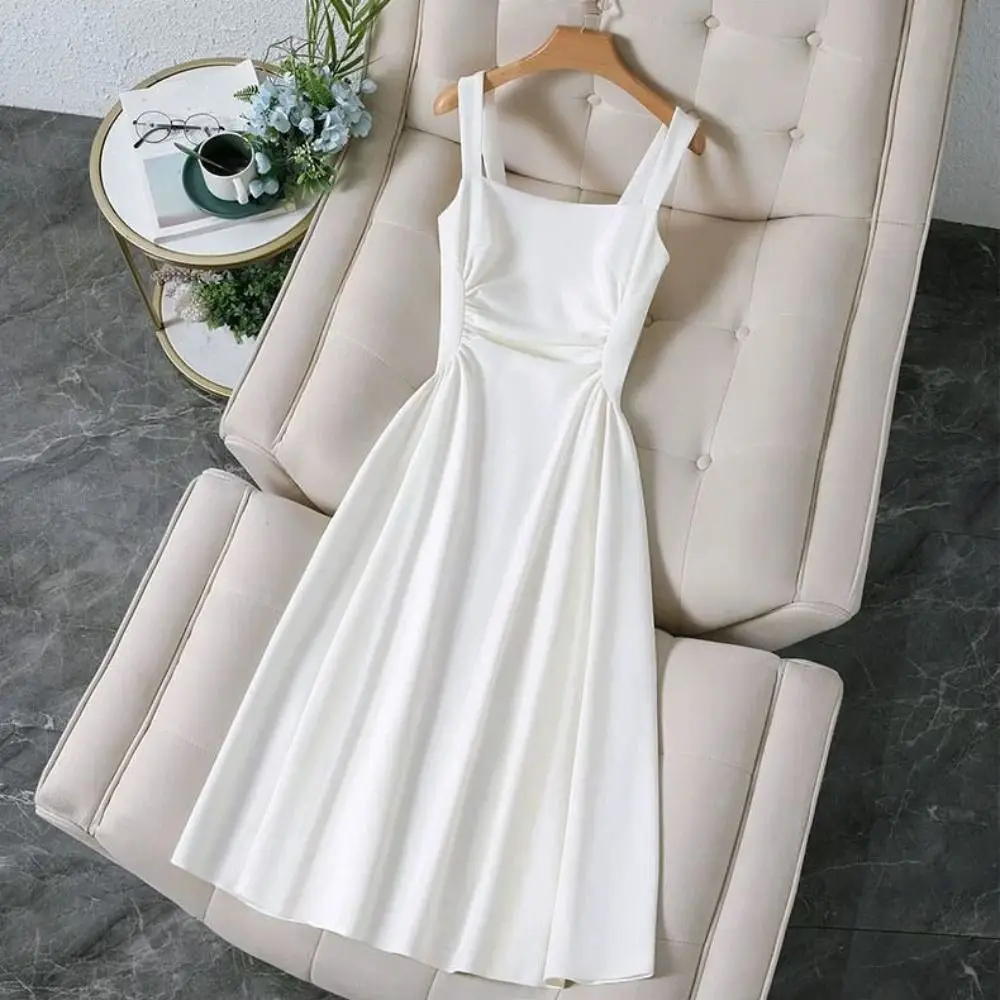 Robe longue en forme de tulipe, Camisole, ligne a, taille haute, robes de Quinceanera, sans manches, fine, à bretelles, pour étudiantes