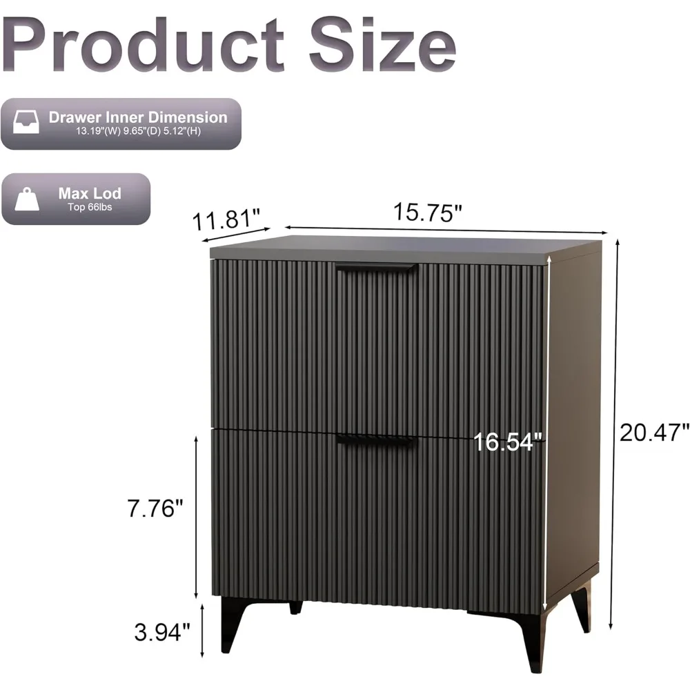 مجموعة منضدة صغيرة مكونة من قطعتين مع درجين، وطاولة جانبية، وخزانة تخزين صغيرة الحجم، وحامل ليلي لغرفة النوم الحديثة