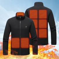 9 Heated Area Heated Jacket USB Charging Heated Zip Up Coat Waterproof Heating Jackets Coat 3 Gear Temperature for Hiking Skiing