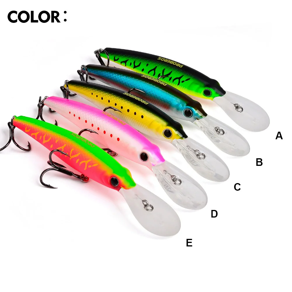 

PROBEROS 1pcs Fishing Lure 54g 19cm Hard Artificial Minnow Lures 5 Color Crankbait Sea Boat Fishing Baits 2/0# Treble hook DW612