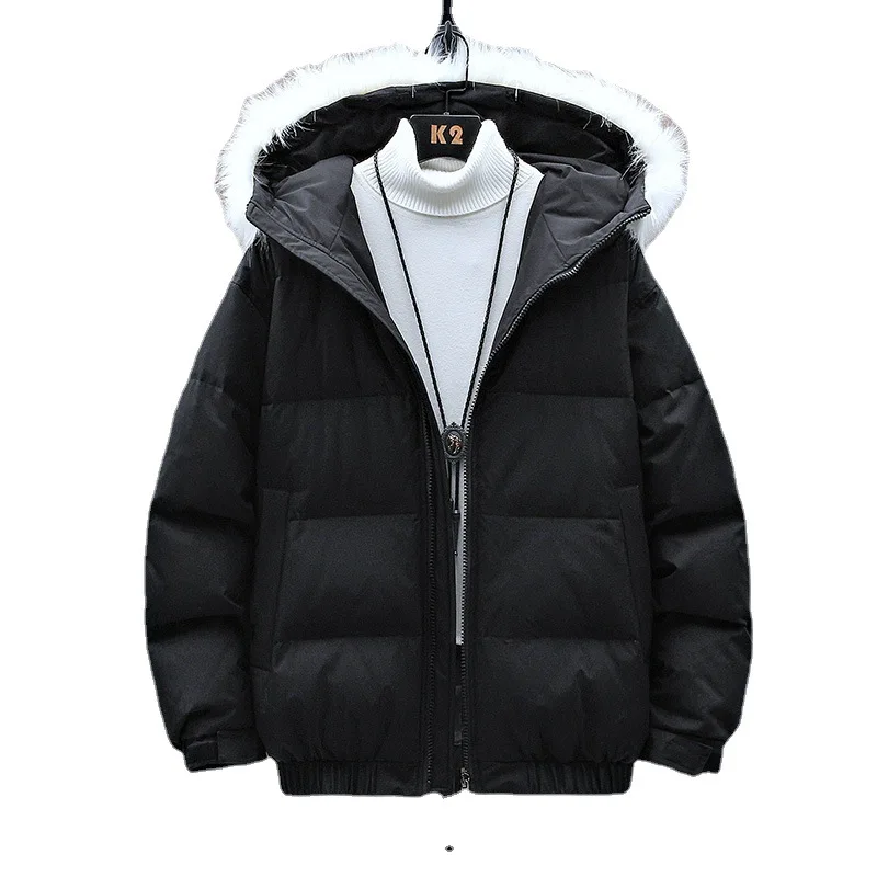 Winter Casual Thickened Men's Solid Color Warm Youth Down Jacket