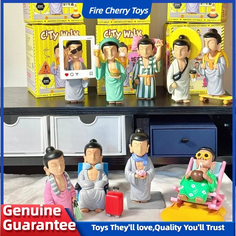 

Original Amitofo Fo U V2 City Walk Series Blind Box Fashion Play Toy Tabletop Decor Figurine Doll Mystery Box Figurine Fun Gift