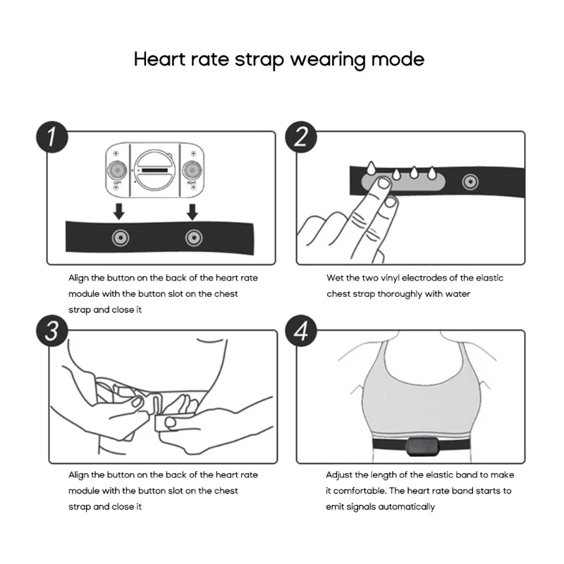 Practical Heart Rate Chest Belt Adjustable Heart Rate-Monitor Bluetooth-Compatible Heart Rate Chest Strap for Sports