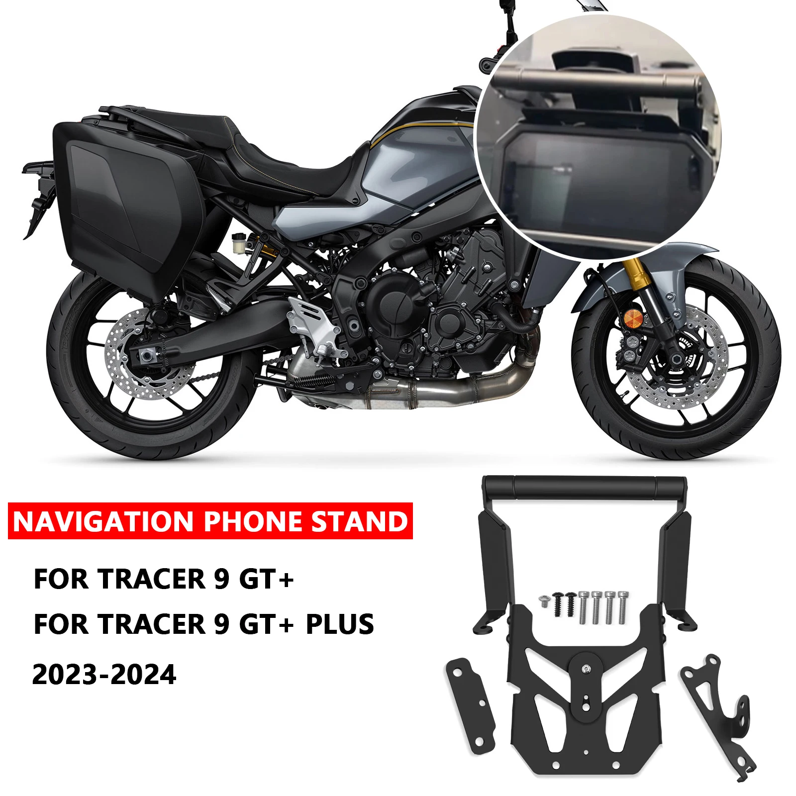 

For Mobile Navigation Bracket Motorcycle Windshield GPS Navigation Mounting Bracket Tracer 9GT+ Plus 2024 2023 Tracer9 gt Plus