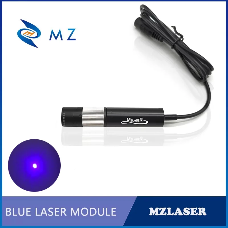 TTL PWM Blue Violet Dot Laser Diode Module Compact Adjustable Focusing D16mm 405nm 5V Spot Laser With Bracket And Power Supply