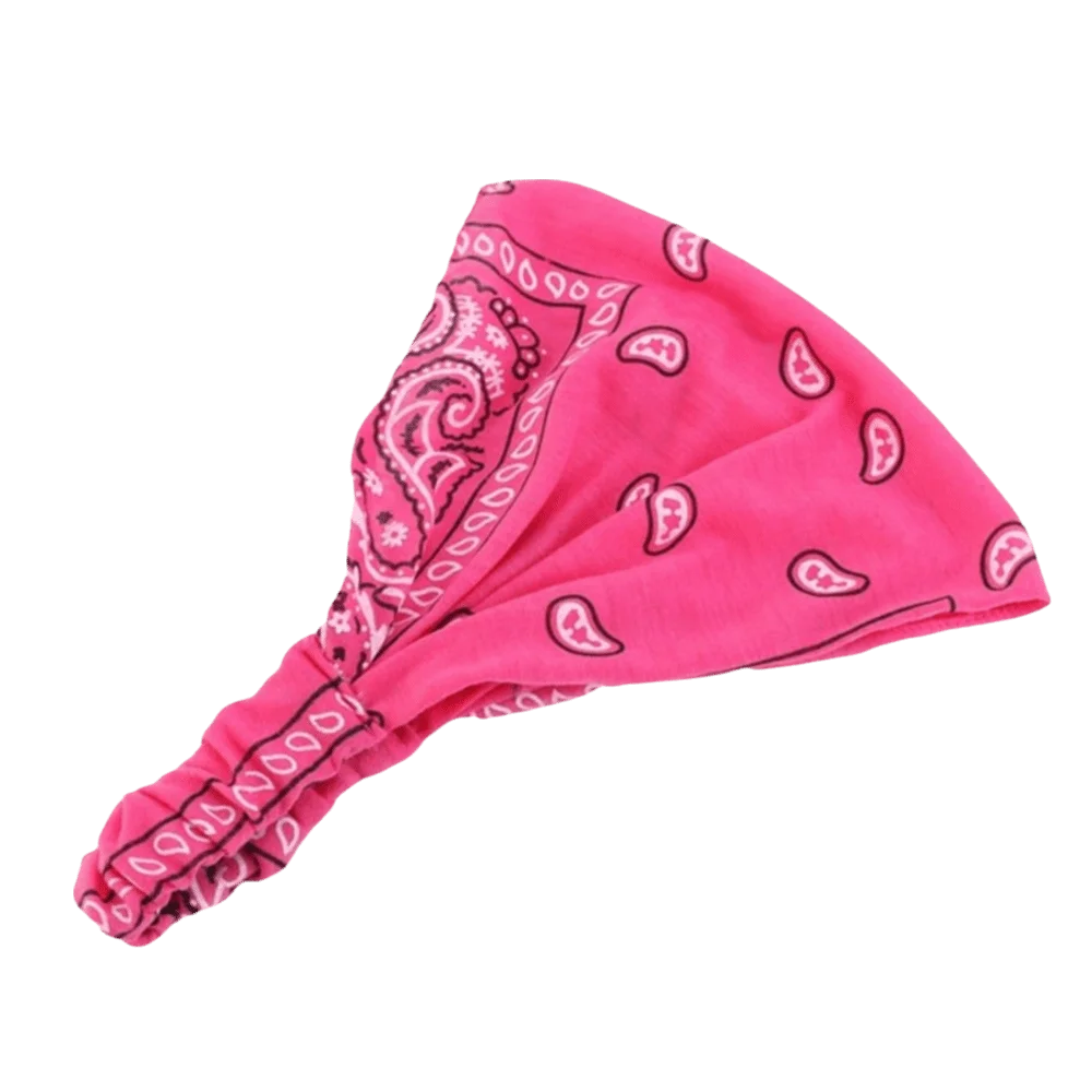 Vintage Cotton Paisley Print Headband Soft Non Slip Hair Band Wide Elastic Hair Scarf Daily Wear