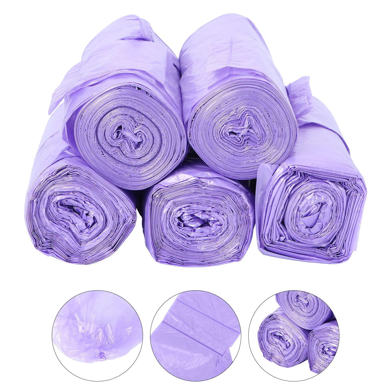 

5 Rolls Premium Handled Garbage Bags Total Extra Thick Eco-Friendly for Household Storage Moving Large Capacity Trash