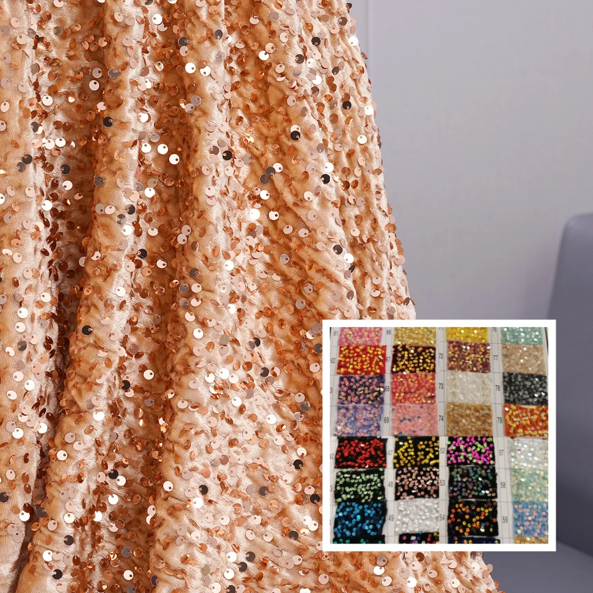 5mm sequined clothing fabric diamond velvet backing elastic dress princess skirt DIY handmade accessory short skirt