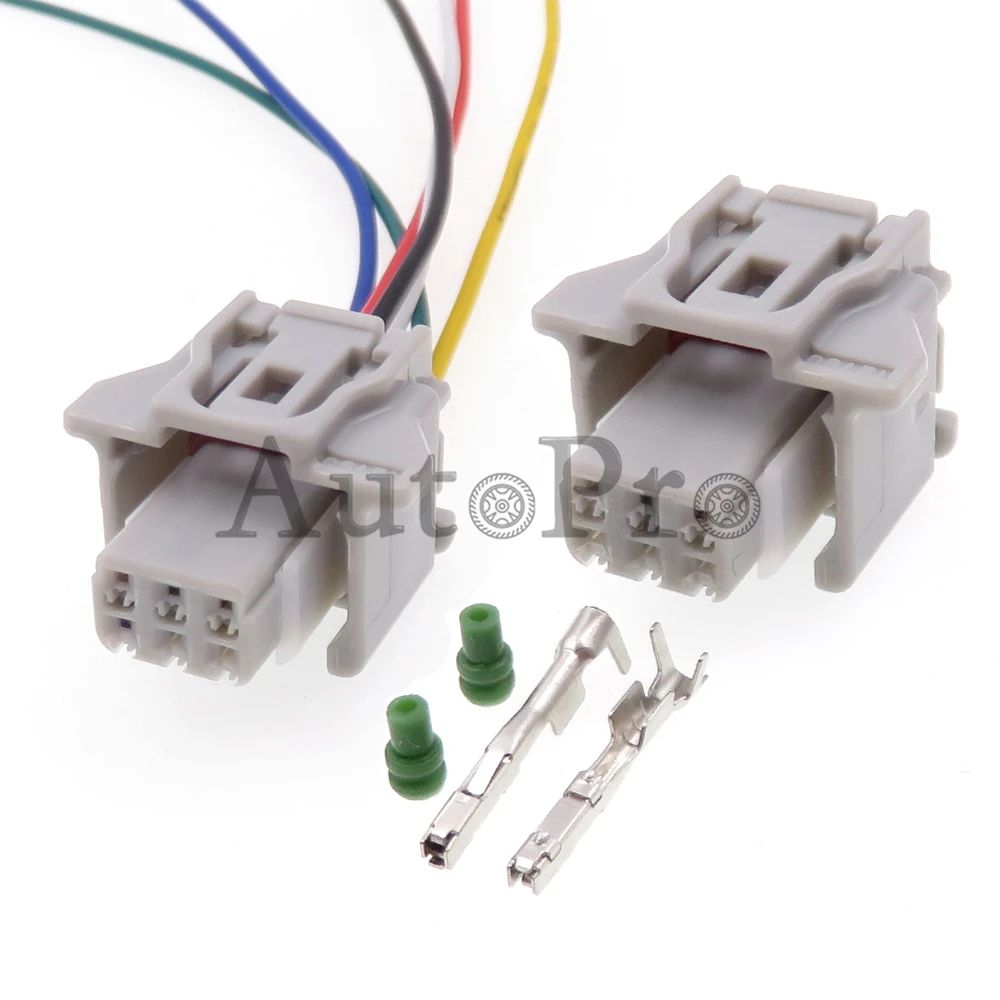 1 Set 6 Hole Automobile Astern Starter Radar Probe Wiring Terminal Socket with Cables for Toyota 6188-5404 6189-7065 90980-12790