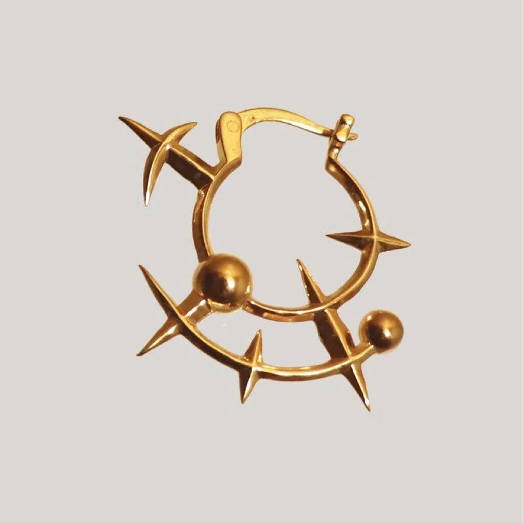 New Cool Ins Titanium Steel Earrings Easy to Buckle Design Half Moon Ring Sun Ring Earrings 316 Stainless Steel Jewelry