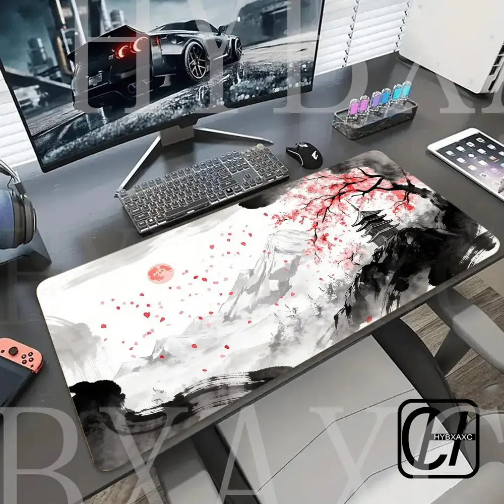 

Japanese Cherry Blossom Design large Mouse Pad Desk Mat gaming mats anti-slip Durable keypad HYBXAXC landscape mouse pad muismat