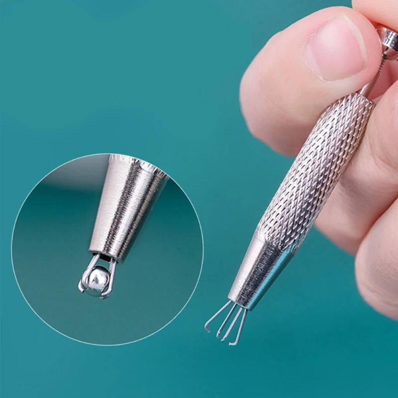 Bead Pick Up Tool Clamp Body Piercings Forceps 4Claw Prong Tweezers Ball Catchers Holder Grasping Pliers Jewelry Making Tool