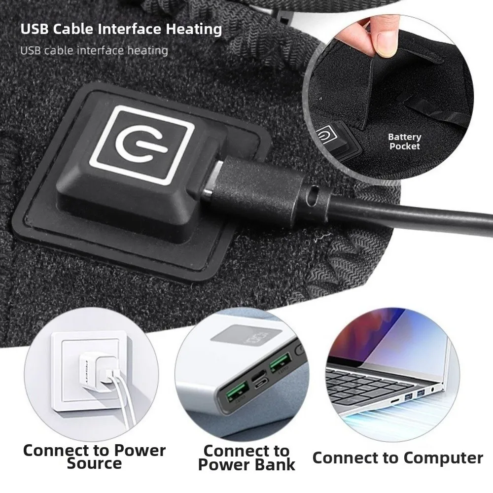 

USB-грелка для шеи и плеч, 3 режима нагрева, мягкая грелка-шарф с молнией, комфортный электрический обогреватель