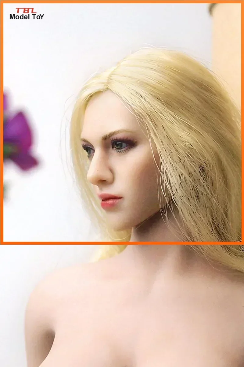 1/6 Scale Blonde Hair Head Sculpt European American Beauty Girl Head Played Fit for 12in Action Figure Body Doll Toy