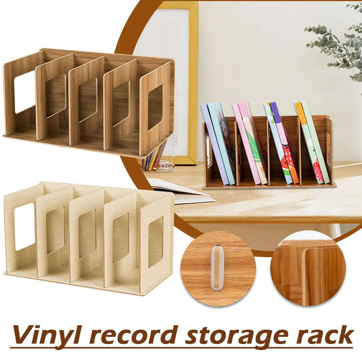 

Multifunctional Home Storage Desktop Wood Bookshelf Office Documents Magazine Stationery Shelving Sundry Organizer Rack