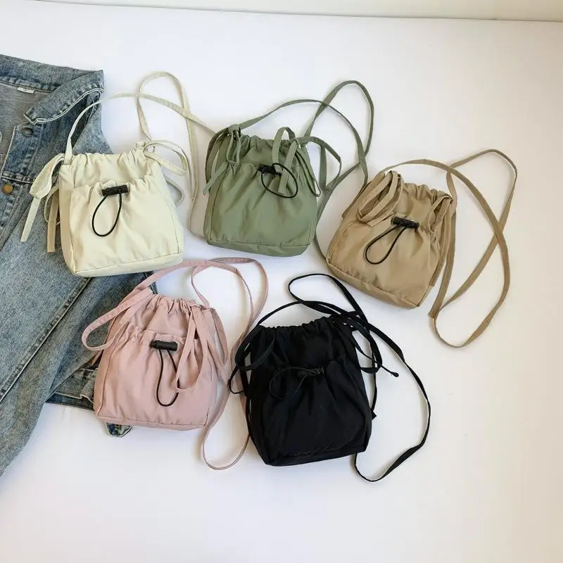 

New Large Capacity Women Shoulder Bag Simple Versatile Reusable Tote Bags Cell Phone Purse Pouch Drawstring Crossbody Bag