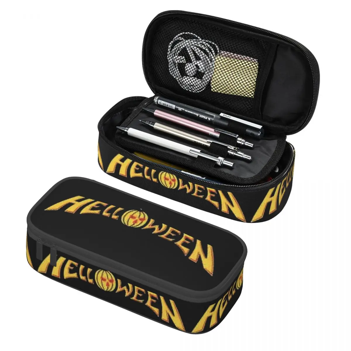 

Helloween Rock Band Pencil Cases Pencil Pouch Storage Stationery Supplies Large Capacity Pen Box Pencil Bag for Kids