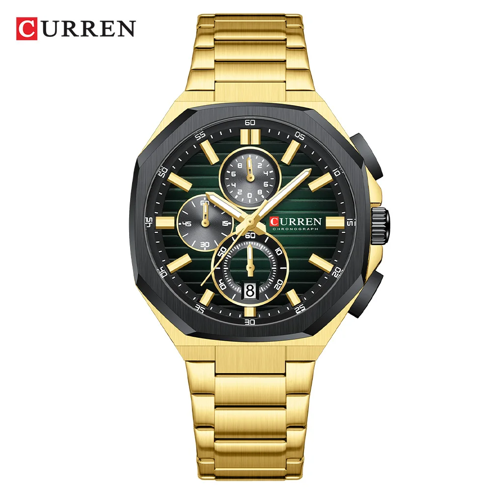 CURREN Men Watches Luminous Calendar Business Quartz Watch Mens Sports 30M Waterproof Stainless Steel Man Wristwatch