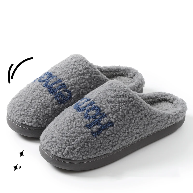 Winter Warme Plüsch-Hausschuhe für Damen, Rutschfeste Weiche Schuhe, Bequeme Flache Sohle, Indoor-Schlafzimmer-Paar-Hausschuhe für Zuhause – Detail 8