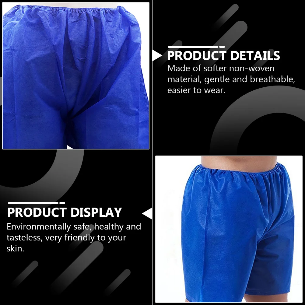 10 Pcs Mens Disposable Spa One Time Moisture-absorbing Pants Spray Non-woven Fabric Practical Period Short Incontinence for