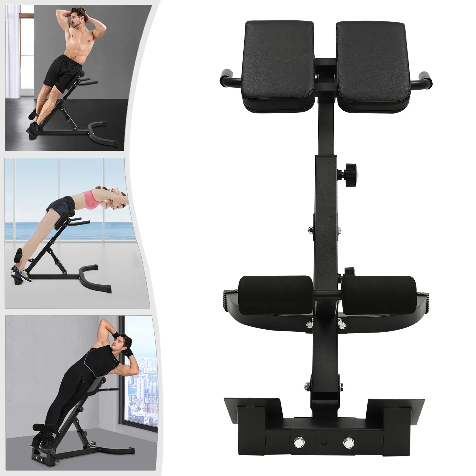 Banco de extensión para espalda de hipertensión, silla romana para entrenamiento físico en casa, ajustable, 150kg, 330lbs, 5 posiciones