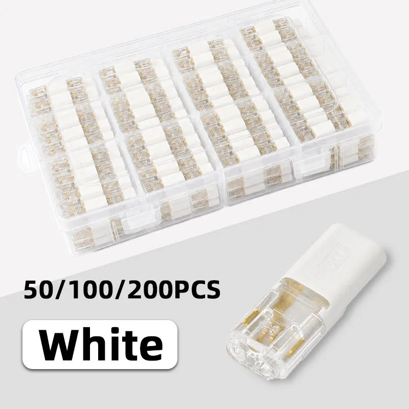 Boxed D2 2-Pin Schnellverbinder ohne Abisolierung, abnehmbarer Kfz-Anschlussklemmenstecker, Auto-LED-Niederspannungs-Verkabelungsset