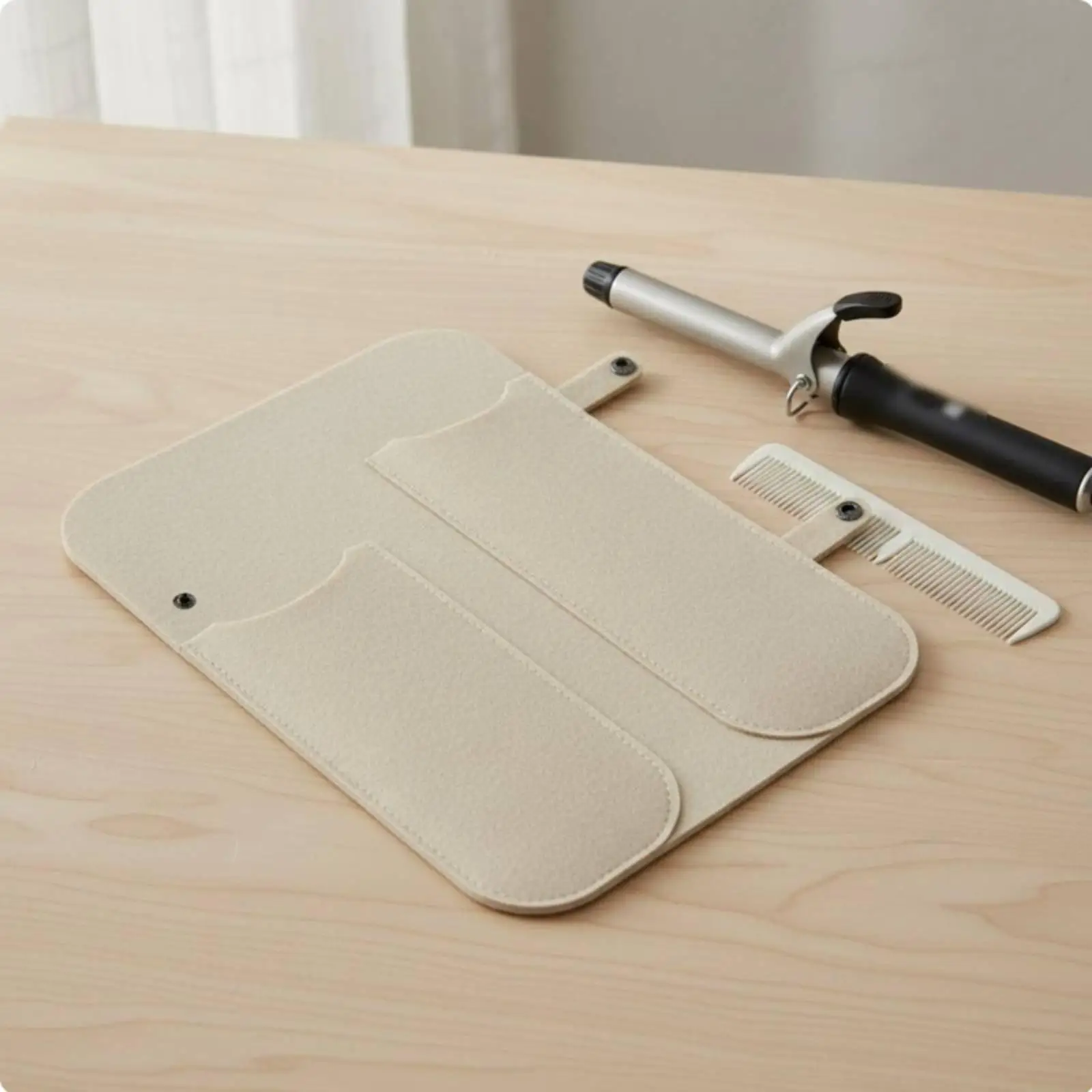 Heat Resistant Styling Tool Bag Protects Countertops Waving Iron Travel Case Portable Holder Mat for Home