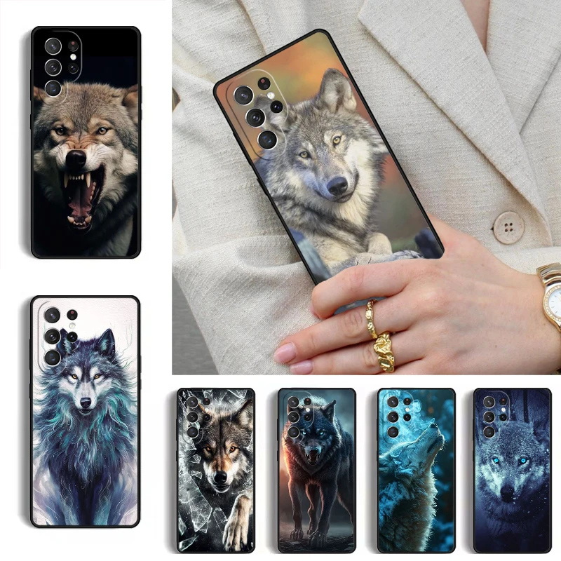 Cool Animal Wolf Phone Case for Samsung Galaxy S26 S25 Ultra S24 S23 S22 S21 Plus Note 10 Bumper Cover