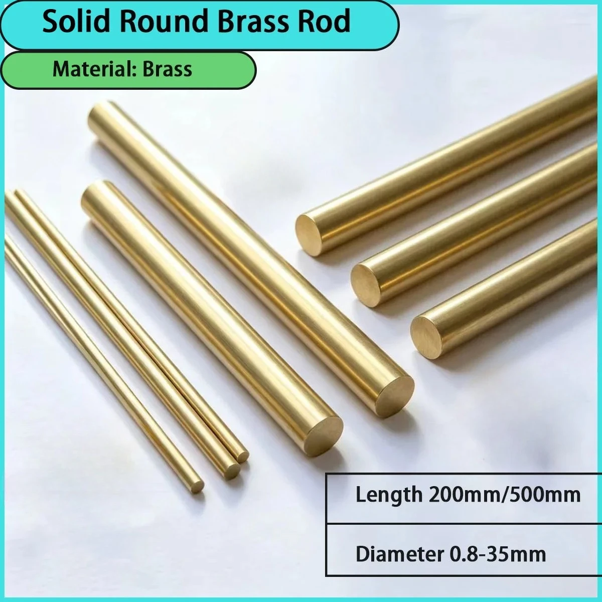 A solid round brass rod with a diameter of 0.8-35mm is used for mechanical components, electronic hardware, precision parts, etc