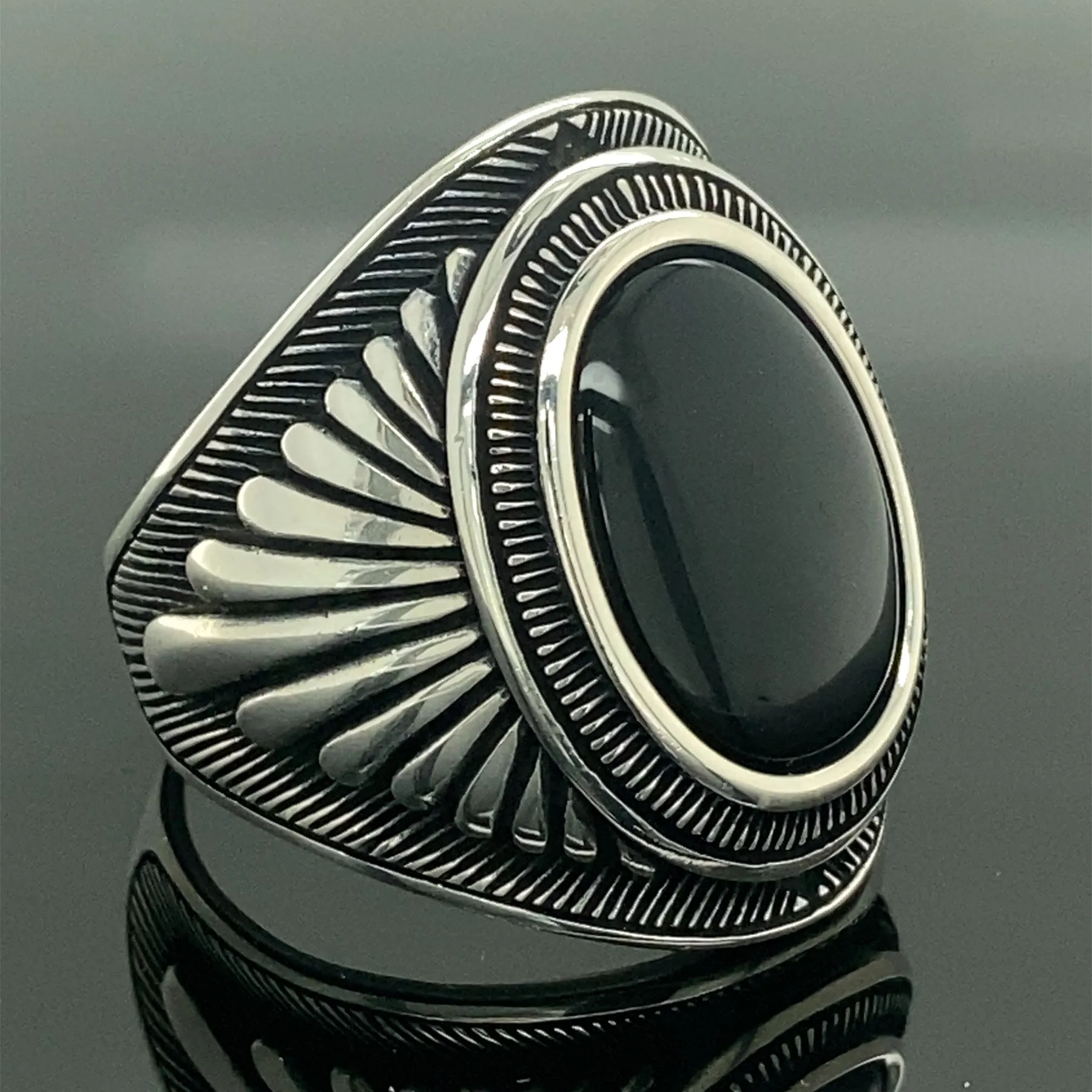 

Man Handmade Onyx Ring , Turkish Handmade Silver , Black Onyx Gemstone Ring , Vintage Ring , 925k Silver Men Jewelry , Gift For